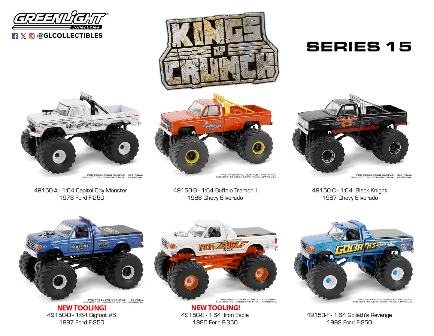 1:64 Kings of Crunch Series 15 : Set of Six : PRE ORDER JULY / AUG 2024